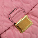 Miu Miu Hand Bag Leather Pink Gold Auth 185537-19