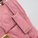 Miu Miu Hand Bag Leather Pink Gold Auth 185537-20