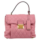 Miu Miu Hand Bag Leather Pink Gold Auth 185537-13