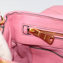 Miu Miu Hand Bag Leather Pink Gold Auth 185537-25