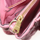 Miu Miu Hand Bag Leather Pink Gold Auth 185537-27