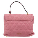 Miu Miu Hand Bag Leather Pink Gold Auth 185537-2