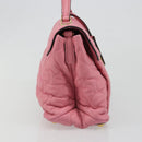 Miu Miu Hand Bag Leather Pink Gold Auth 185537-4
