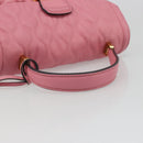 Miu Miu Hand Bag Leather Pink Gold Auth 185537-7