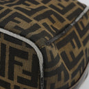 FENDI Zucca Canvas Vanity Hand Bag Black Brown Auth 185538-10