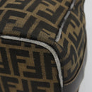 FENDI Zucca Canvas Vanity Hand Bag Black Brown Auth 185538-12