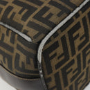 FENDI Zucca Canvas Vanity Hand Bag Black Brown Auth 185538-13