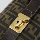 FENDI Zucca Canvas Vanity Hand Bag Black Brown Auth 185538-14
