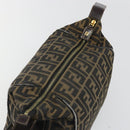FENDI Zucca Canvas Vanity Hand Bag Black Brown Auth 185538-15