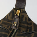 FENDI Zucca Canvas Vanity Hand Bag Black Brown Auth 185538-16