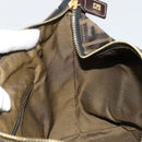 FENDI Zucca Canvas Vanity Hand Bag Black Brown Auth 185538-19