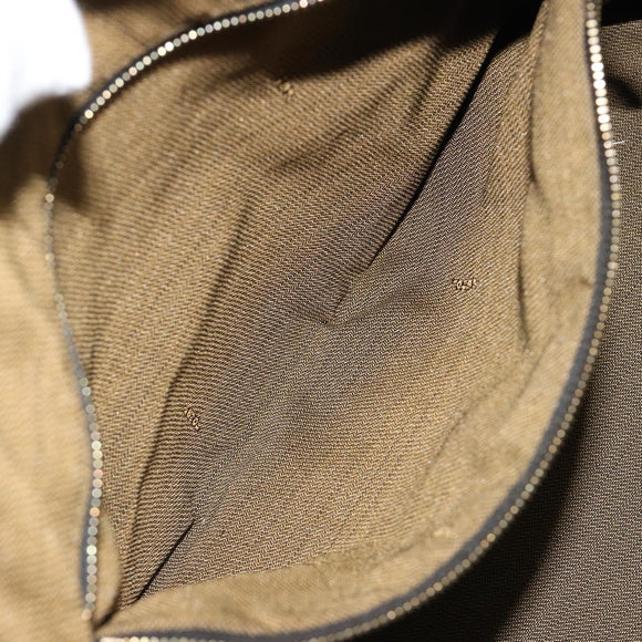 FENDI Zucca Canvas Vanity Hand Bag Black Brown Auth 185538