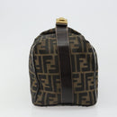 FENDI Zucca Canvas Vanity Hand Bag Black Brown Auth 185538-4