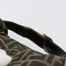FENDI Zucca Canvas Vanity Hand Bag Black Brown Auth 185538-7
