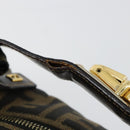 FENDI Zucca Canvas Vanity Hand Bag Black Brown Auth 185538-8