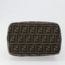 FENDI Zucca Canvas Vanity Hand Bag Black Brown Auth 185538-9