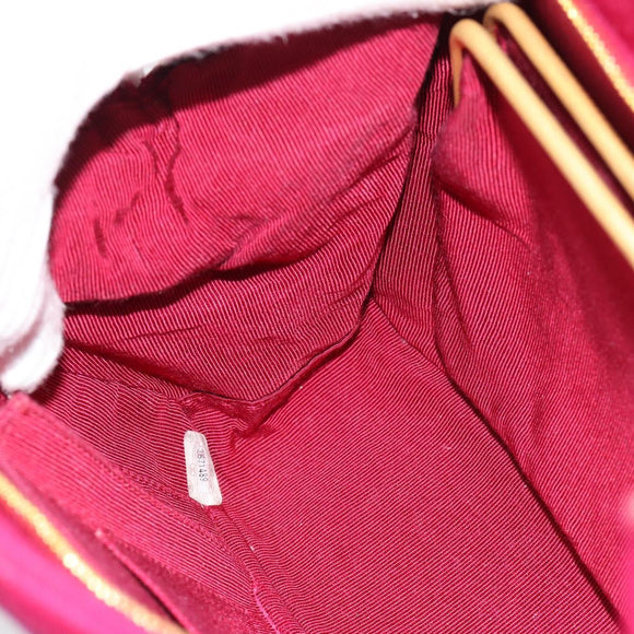 CHANEL Matelasse Chain Shoulder Bag Cotton Jersey Wine Red Gold CC Auth 185539