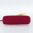 CHANEL Matelasse Chain Shoulder Bag Cotton Jersey Wine Red Gold CC Auth 185539-5