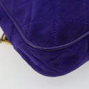 CHANEL Matelasse Chain Hand Bag Suede Purple Gold CC Auth 185540A-16