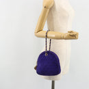 CHANEL Matelasse Chain Hand Bag Suede Purple Gold CC Auth 185540A-24