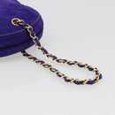 CHANEL Matelasse Chain Hand Bag Suede Purple Gold CC Auth 185540A-7