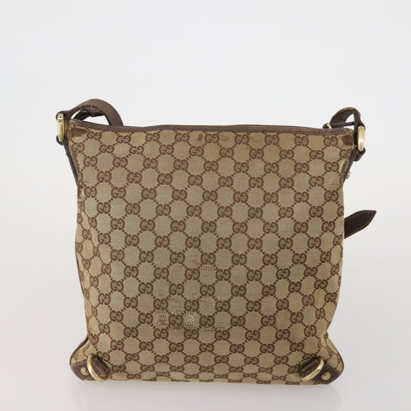 GUCCI GG Canvas Shoulder Bag 2 Set Beige Navy Auth 185541
