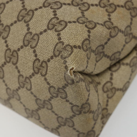 GUCCI GG Supreme Web Sherry Line Tote Bag PVC Beige Gold 39 02 091 Auth 185543