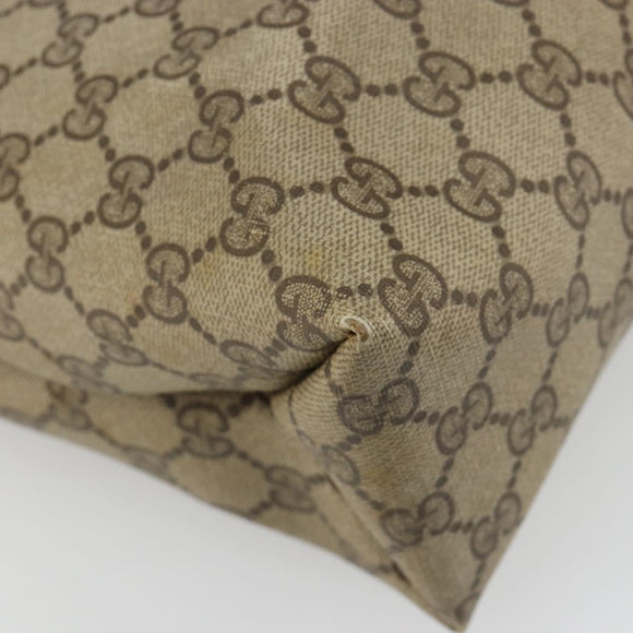 GUCCI GG Supreme Web Sherry Line Tote Bag PVC Beige Gold 39 02 091 Auth 185543