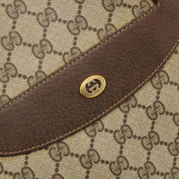 GUCCI GG Supreme Web Sherry Line Tote Bag PVC Beige Gold 39 02 091 Auth 185543