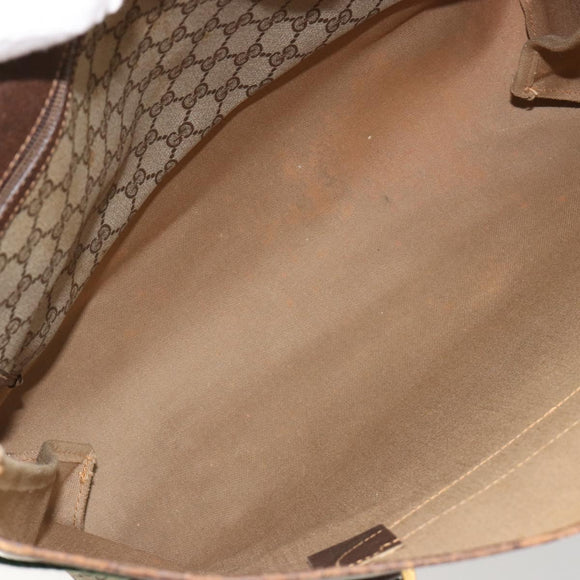 GUCCI GG Supreme Web Sherry Line Tote Bag PVC Beige Gold 39 02 091 Auth 185543