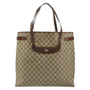 GUCCI GG Supreme Web Sherry Line Tote Bag PVC Beige Gold 39 02 091 Auth 185543-2