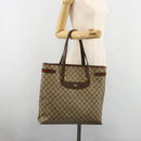 GUCCI GG Supreme Web Sherry Line Tote Bag PVC Beige Gold 39 02 091 Auth 185543-22
