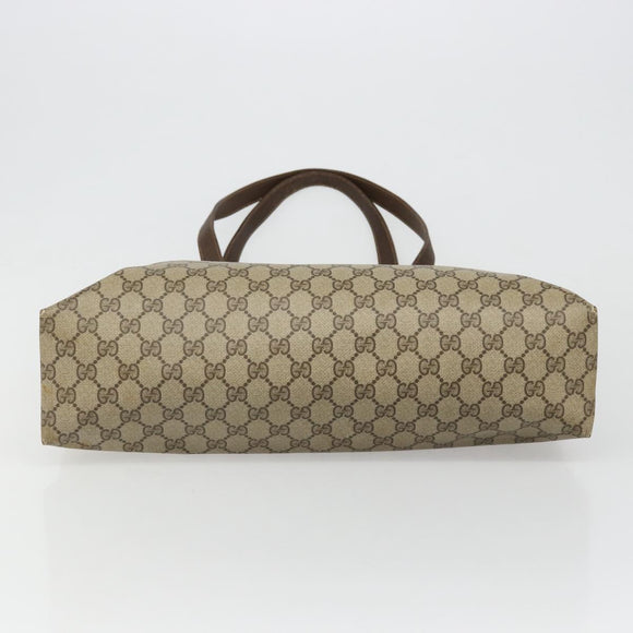GUCCI GG Supreme Web Sherry Line Tote Bag PVC Beige Gold 39 02 091 Auth 185543