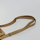 Salvatore Ferragamo Gancini Shoulder Bag Leather Beige Silver Auth 185544-10