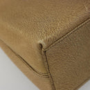 Salvatore Ferragamo Gancini Shoulder Bag Leather Beige Silver Auth 185544-13