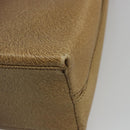 Salvatore Ferragamo Gancini Shoulder Bag Leather Beige Silver Auth 185544-14