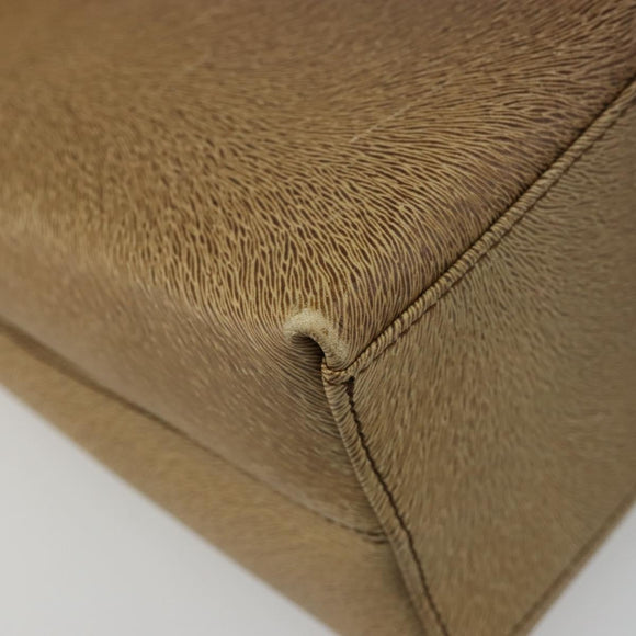 Salvatore Ferragamo Gancini Shoulder Bag Leather Beige Silver Auth 185544