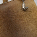 Salvatore Ferragamo Gancini Shoulder Bag Leather Beige Silver Auth 185544-16