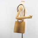 Salvatore Ferragamo Gancini Shoulder Bag Leather Beige Silver Auth 185544-25