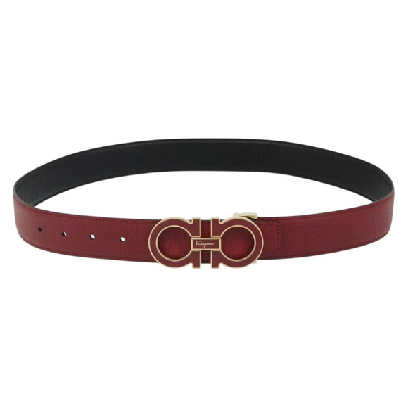 Salvatore Ferragamo Gancini Riem Leer 96cm Rood Goud Aut. 185545A