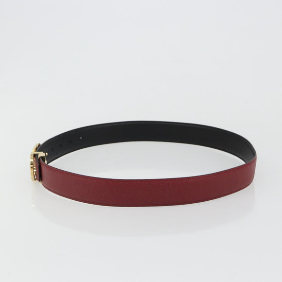 Salvatore Ferragamo Gancini Riem Leer 96cm Rood Goud Aut. 185545A