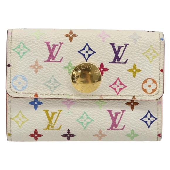 LOUIS VUITTON Multicolor Porte Monnaie Cozy Coin Purse White M60006 Auth 185546