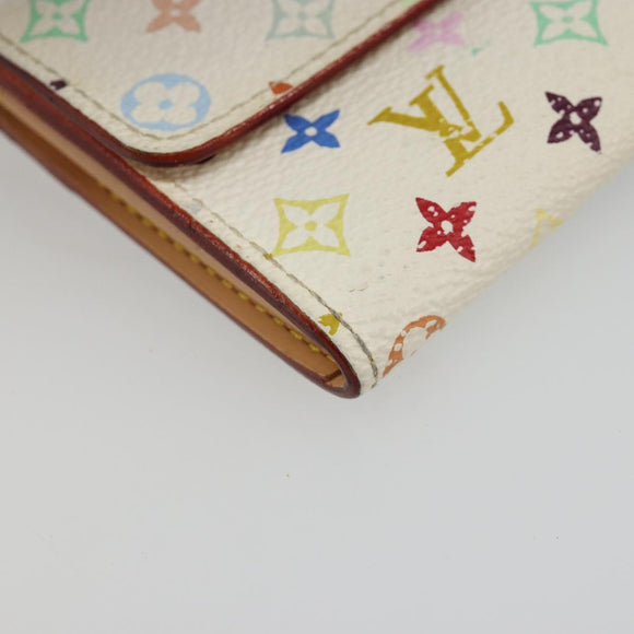 LOUIS VUITTON Multicolor Porte Monnaie Cozy Coin Purse White M60006 Auth 185546