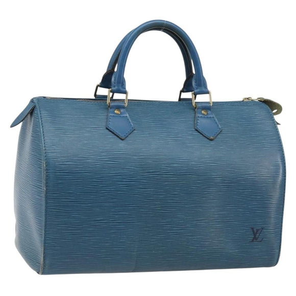 LOUIS VUITTON Epi Speedy 30 Hand Bag Toledo Blue M43005 LV Auth 185554