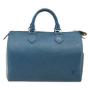 LOUIS VUITTON Epi Speedy 30 Hand Bag Toledo Blue M43005 LV Auth 185554-13