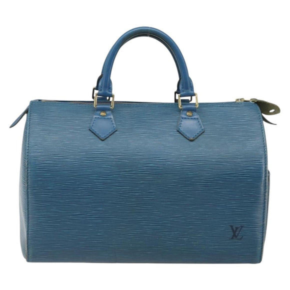 LOUIS VUITTON Epi Speedy 30 Hand Bag Toledo Blue M43005 LV Auth 185554