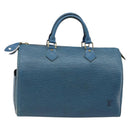 LOUIS VUITTON Epi Speedy 30 Hand Bag Toledo Blue M43005 LV Auth 185554-2