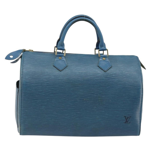 LOUIS VUITTON Epi Speedy 30 Hand Bag Toledo Blue M43005 LV Auth 185554