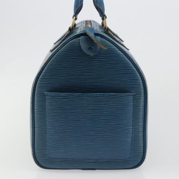 LOUIS VUITTON Epi Speedy 30 Hand Bag Toledo Blue M43005 LV Auth 185554
