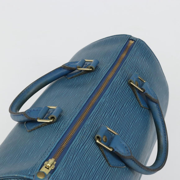 LOUIS VUITTON Epi Speedy 30 Hand Bag Toledo Blue M43005 LV Auth 185554